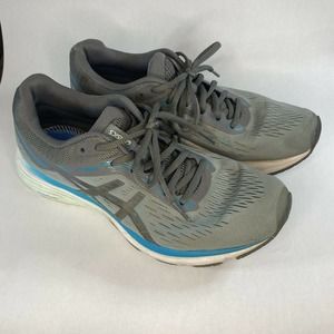 Asics Doumax Woman’s Size 9 Gray And Teal Athletic Running Tennis Shoes F130318